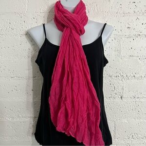 Womens Scarf Pink Crinkle Sheer 28 x 19 inches Lightweight E11